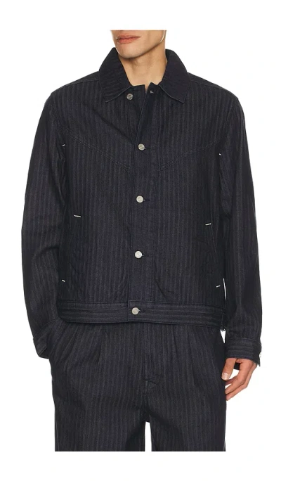 Scotch & Soda Western Detail Trucker Jacket In Blue