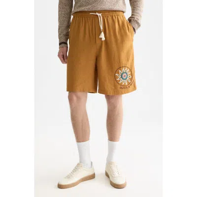 Scotch & Soda Wide Fit Bermuda Shorts In Brown