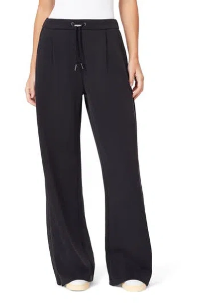 Scotch & Soda Wide Leg Zip Ankle Pants In Black