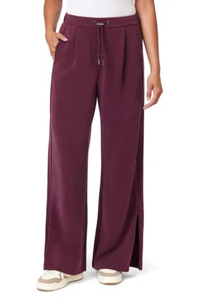 Scotch & Soda Wide Leg Zip Ankle Pants In Burgundy
