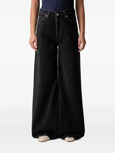 Scotch & Soda Wide-leg Jeans In Black