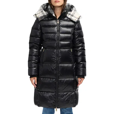 Scotch & Soda Willemina Quilted Duck Coat In Black