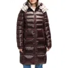 Scotch & Soda Willemina Quilted Duck Coat In Brown