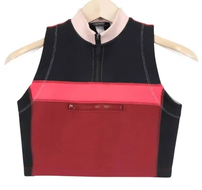Scotch & Soda Women's Colorblock Swim Scuba Top In Black In Multi