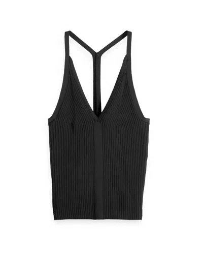 Scotch & Soda Women's Rib Racer Tank In Black