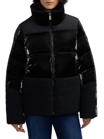 Scotch & Soda Women's Selma Quilted Stand-collar Puffer Jacket In Black