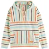 Scotch & Soda Women's Towelling Striped Hoodie In Light Beige In Multi