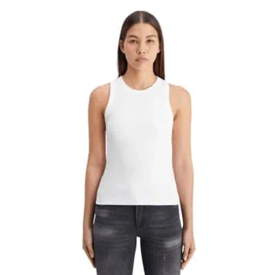 Scotch & Soda Womenswear Acer Tank Sleeve Top In White