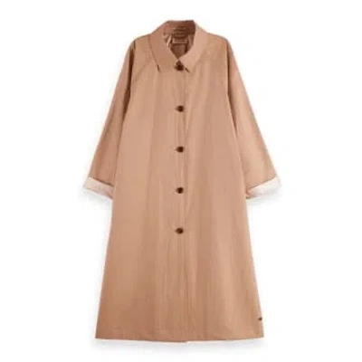 Scotch & Soda Womenswear Gabardina Oversize In Brown