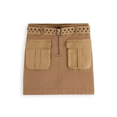 Scotch & Soda Womenswear Mini Position Skirt In Brown