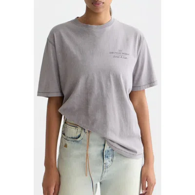 Scotch & Soda X Basquiat Cotton Graphic T-shirt In Gray
