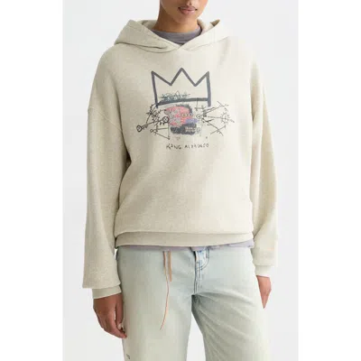 Scotch & Soda X Basquiat Embroidered Cotton Graphic Hoodie In White