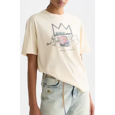 Scotch & Soda X Basquiat Embroidered Cotton Graphic T-shirt In White