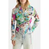 Scotch & Soda X Basquiat Print Wrap Shirt In Multi