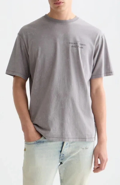 Scotch & Soda Basquiat Front And Back Artwork Relaxed Fit Tee In Gray