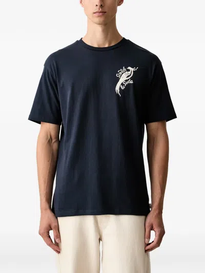 Scotch & Soda X Royal Delft Graphic-print T-shirt In Blue