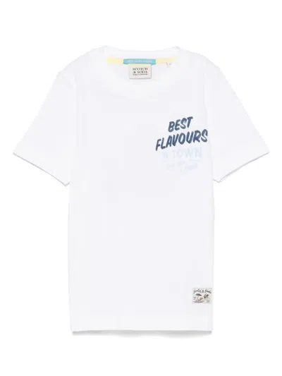 Scotch & Soda Artwork T-shirt In 白色