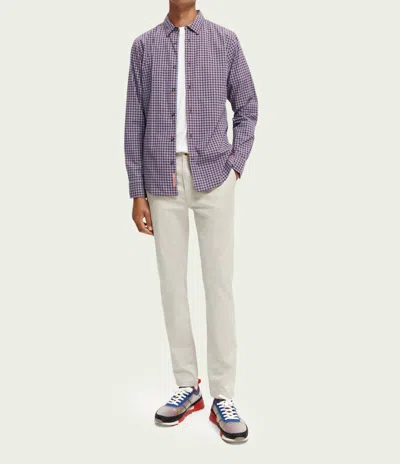 Scotch & Soda Bb-checked Organic Cotton Shirt In Combo A In Purple