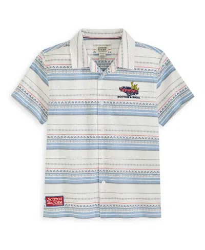 Scotch & Soda Kids' Big Boys Dobby Camp Polo Shirt