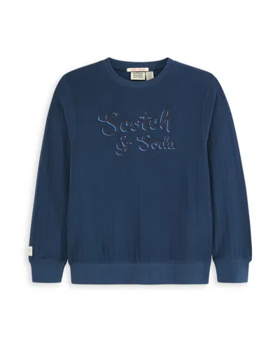 Scotch & Soda Kids' Big Boys Embroidered Crewneck Sweatshirt