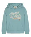 Scotch & Soda Big Boys Graphic Fleece Hoodie In Bay Blue