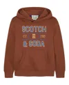 Scotch & Soda Big Boys Graphic Fleece Hoodie In Night Owl