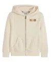 Scotch & Soda Big Boys Graphic Fleece Zip Up Hoodie In Parchment