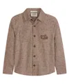 Scotch & Soda Big Boys Long Sleeve Button Up Shirt In Coffee