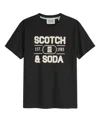 Scotch & Soda Big Boys Short Sleeve Graphic Tee In Black