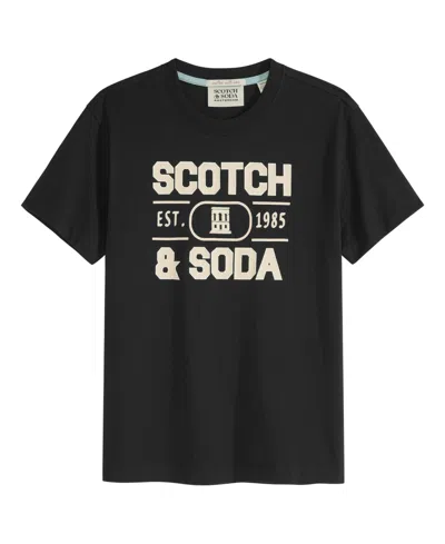 Scotch & Soda Kids' Big Boys Short Sleeve Graphic Tee In Black