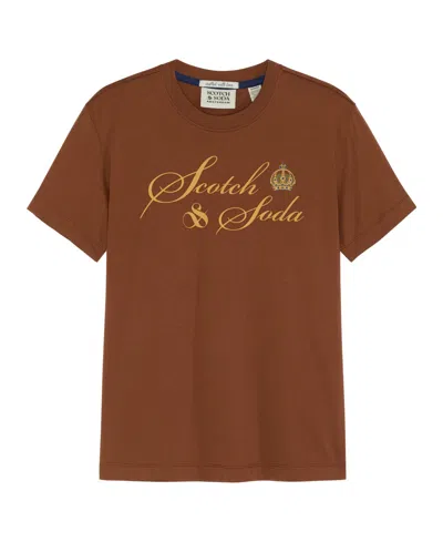 Scotch & Soda Kids' Big Boys Short Sleeve Graphic Tee In Night Owl