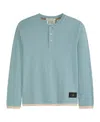 Scotch & Soda Big Boys Slub Jersey Henley T-shirt In Bay Blue
