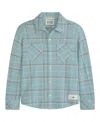 Scotch & Soda Big Boys Yarn Dye Knit Twill Button Up Shirt In Bay Blue