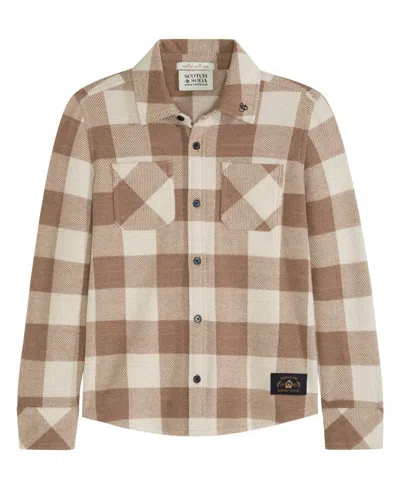SCOTCH & SODA BIG BOYS YARN DYE KNIT TWILL BUTTON UP SHIRT