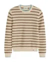 Scotch & Soda Big Boys Yarn Dye Stripe Crew Neck Sweater In Parchment