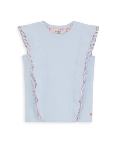 Scotch & Soda Kids' Big Girls Denim Group Shirt In Blue