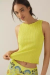 Scotch & Soda Boat-neck Ribbed Tank Top In Green