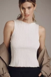 Scotch & Soda Boat-neck Ribbed Tank Top In White