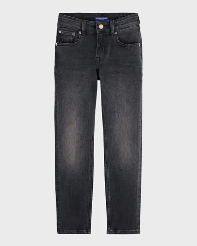 Scotch & Soda Kids' Big Boys 5 Pocket Loose Tapered Fit Jean In Black Night Wash