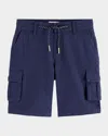 Scotch & Soda Kids' Boy's Garment-dyed Linen-blend Shorts In Blue