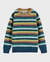 Scotch & Soda Boy's Multicolor Striped Pullover Sweater In Multi