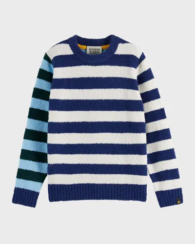 Scotch & Soda Kids' Boy's Two-toned Striped Sweater In Multi