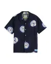 Scotch & Soda Boys' Allover Printed Short Sleeved Shirt - Little Kid, Big Kid In Baseball Navy