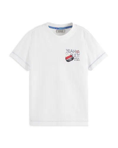 Scotch & Soda Boys' Buoy Graphic Tee - Little Kid, Big Kid In White