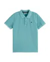 Scotch & Soda Boy's Garment-dyed Pique Polo Shirt In Sea Blue