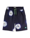 Scotch & Soda Baseball Printed Swimming Trunks In Baseball Navy