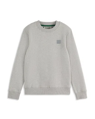 Scotch & Soda Boys' Regular Fit Logo Badge Sweatshirt - Little Kid, Big Kid In Grey Melange