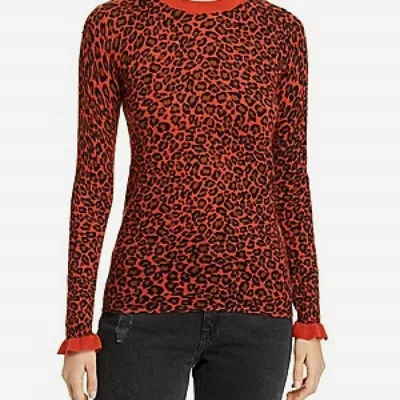 Scotch & Soda Cashmere Blend Crewneck Top In Red