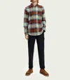 SCOTCH & SODA CHECKED BRUSHED FLANNEL SHIRT IN MULTI
