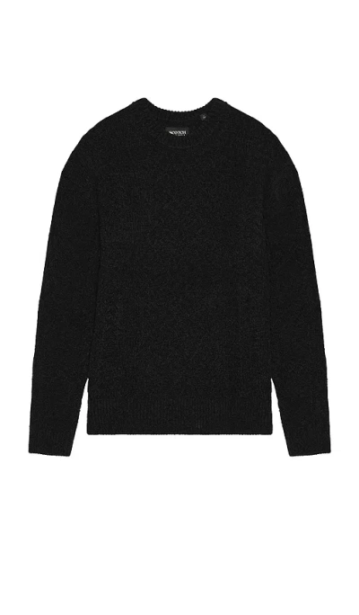 Scotch & Soda Chenille Cable Sweater In Black